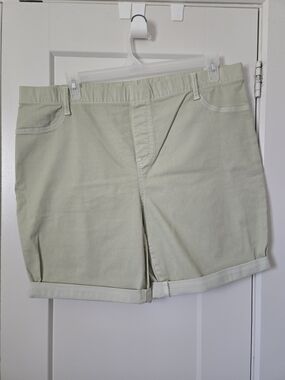 NWOT Light Sage Roll-Up Casual Shorts